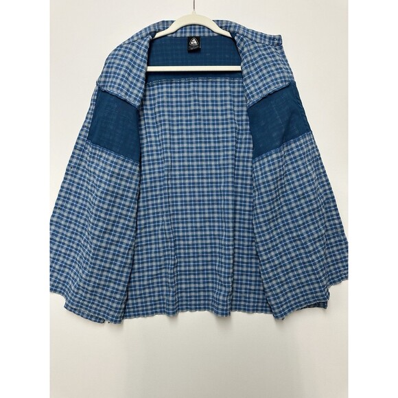 Vintage Nike ACG Dri Fit Shirt Mens Large Blue Plaid All Condition Gear - Picture 13 of 16